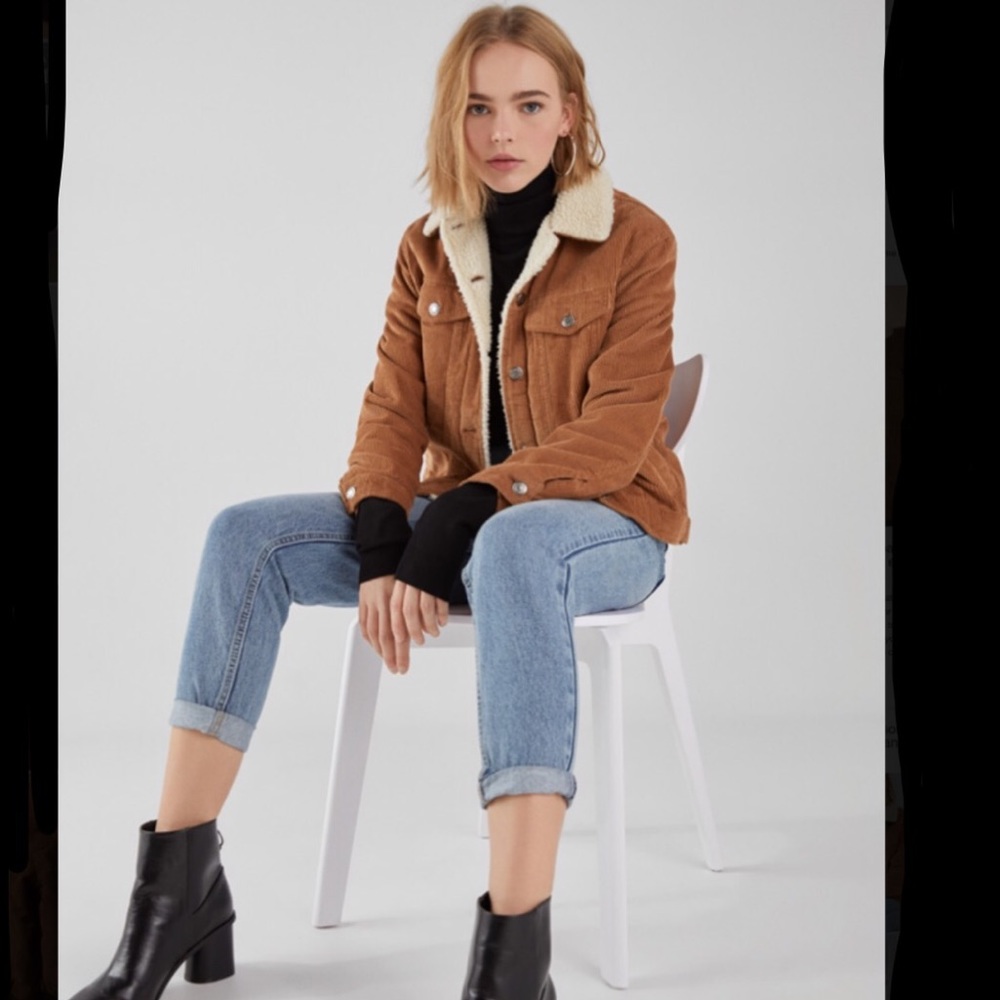 Corduroy Jacket with Faux Shearling